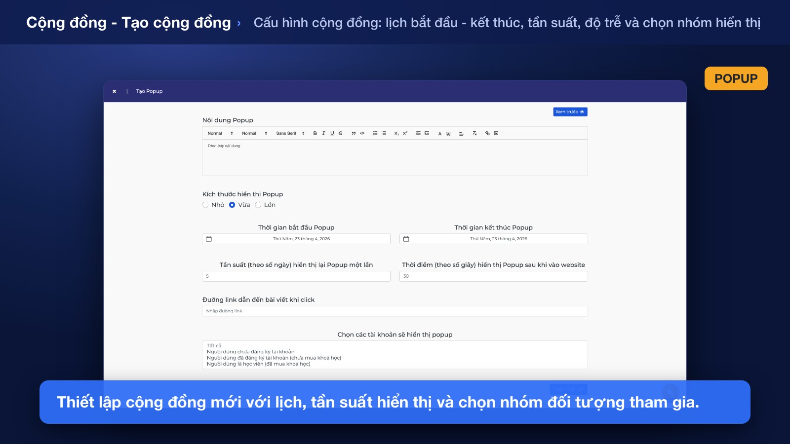 Tạo cộng đồng