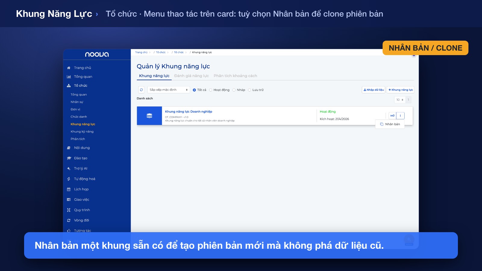 Tạo hoặc Nhập Khung Năng lực