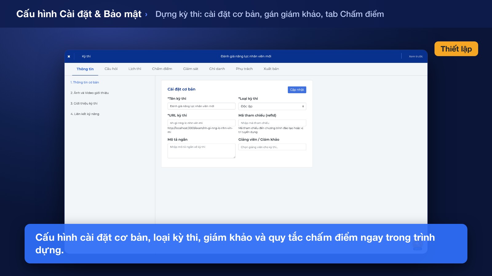 Cấu hình Cài đặt & Bảo mật