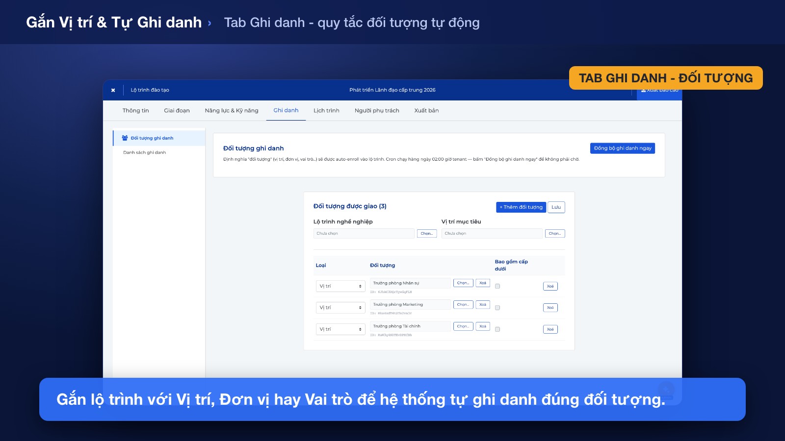 Gắn Năng lực & Vị trí