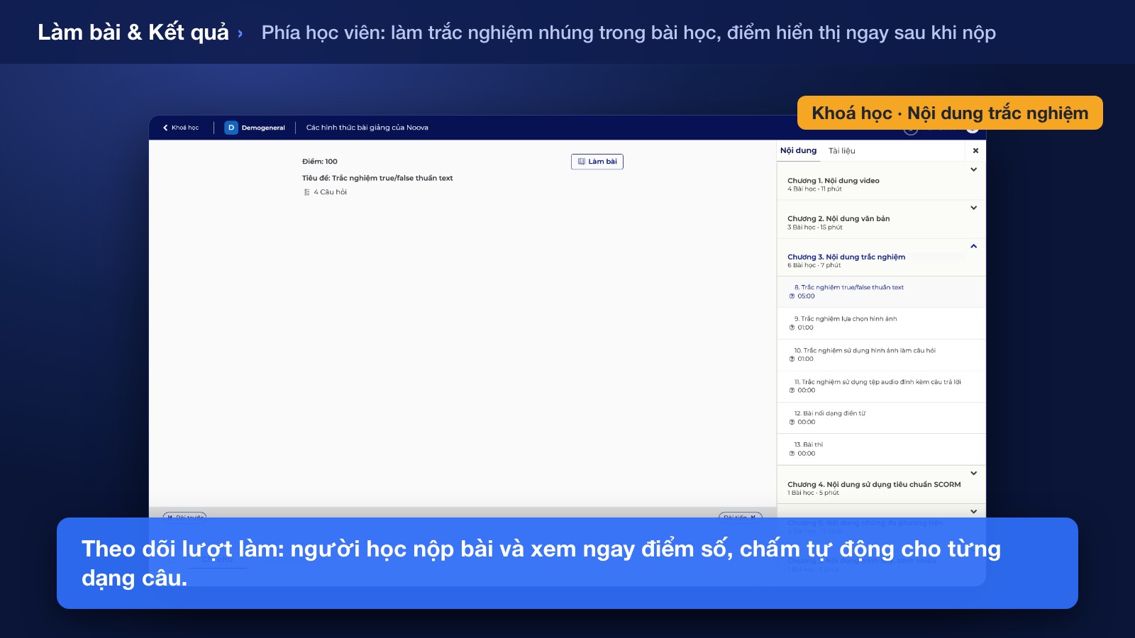 Theo dõi Lượt làm & Kết quả