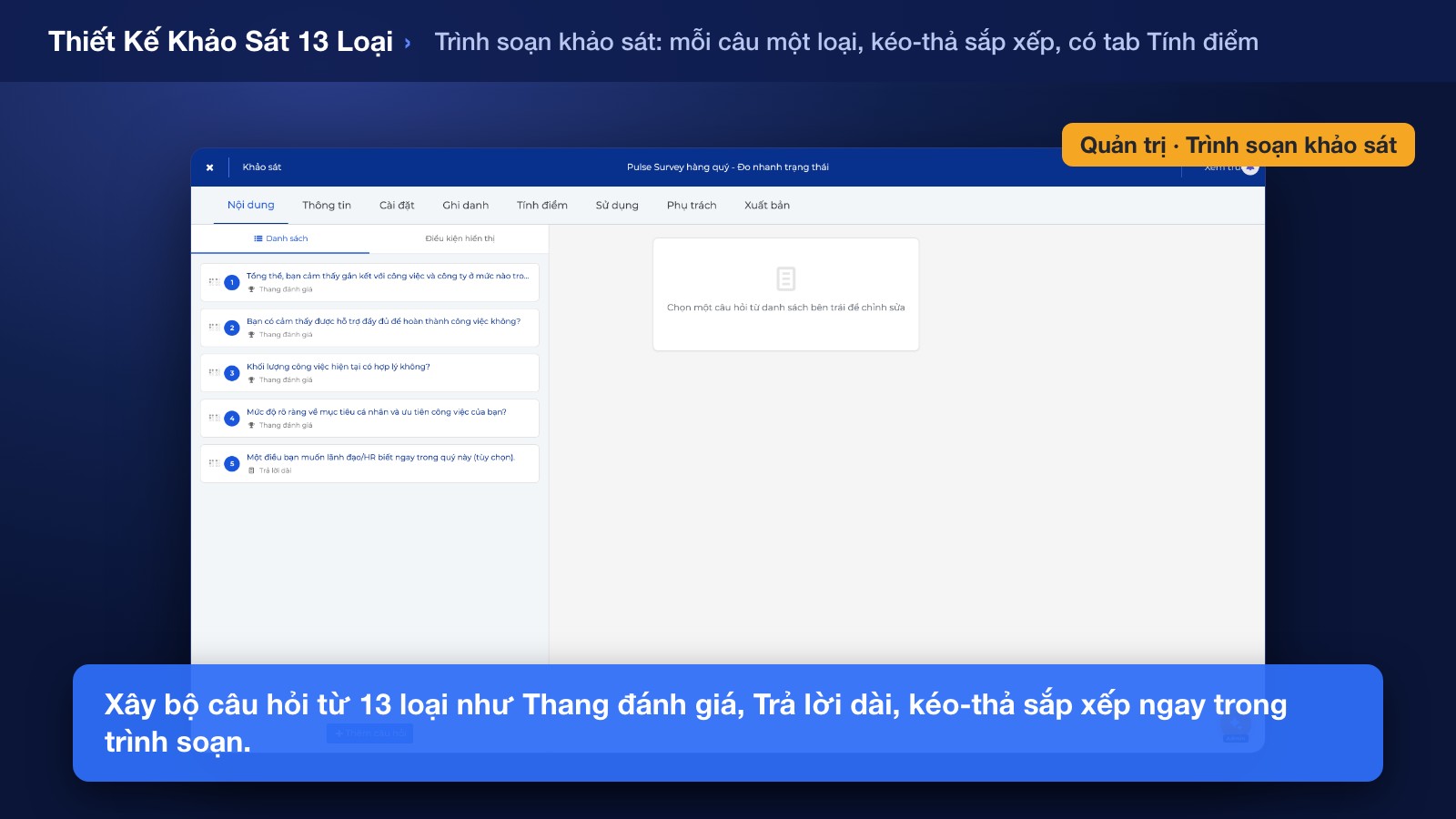 Thiết Kế Khảo Sát Với 13 Loại Câu Hỏi