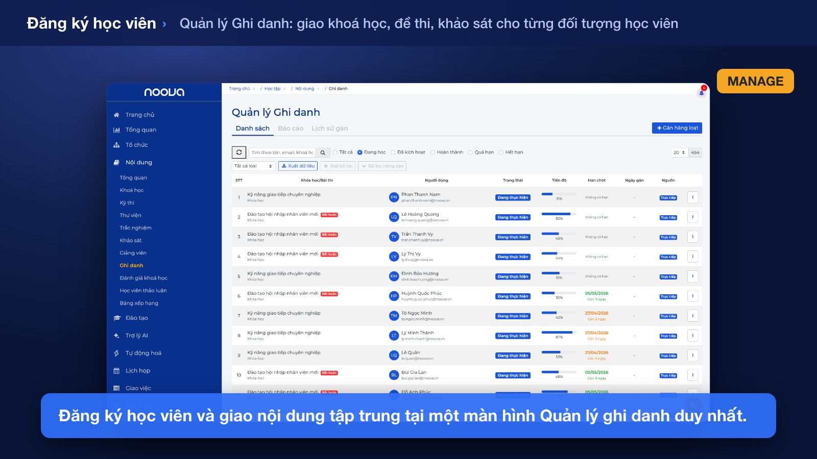 Đăng ký Học viên với Quy trình Phê duyệt