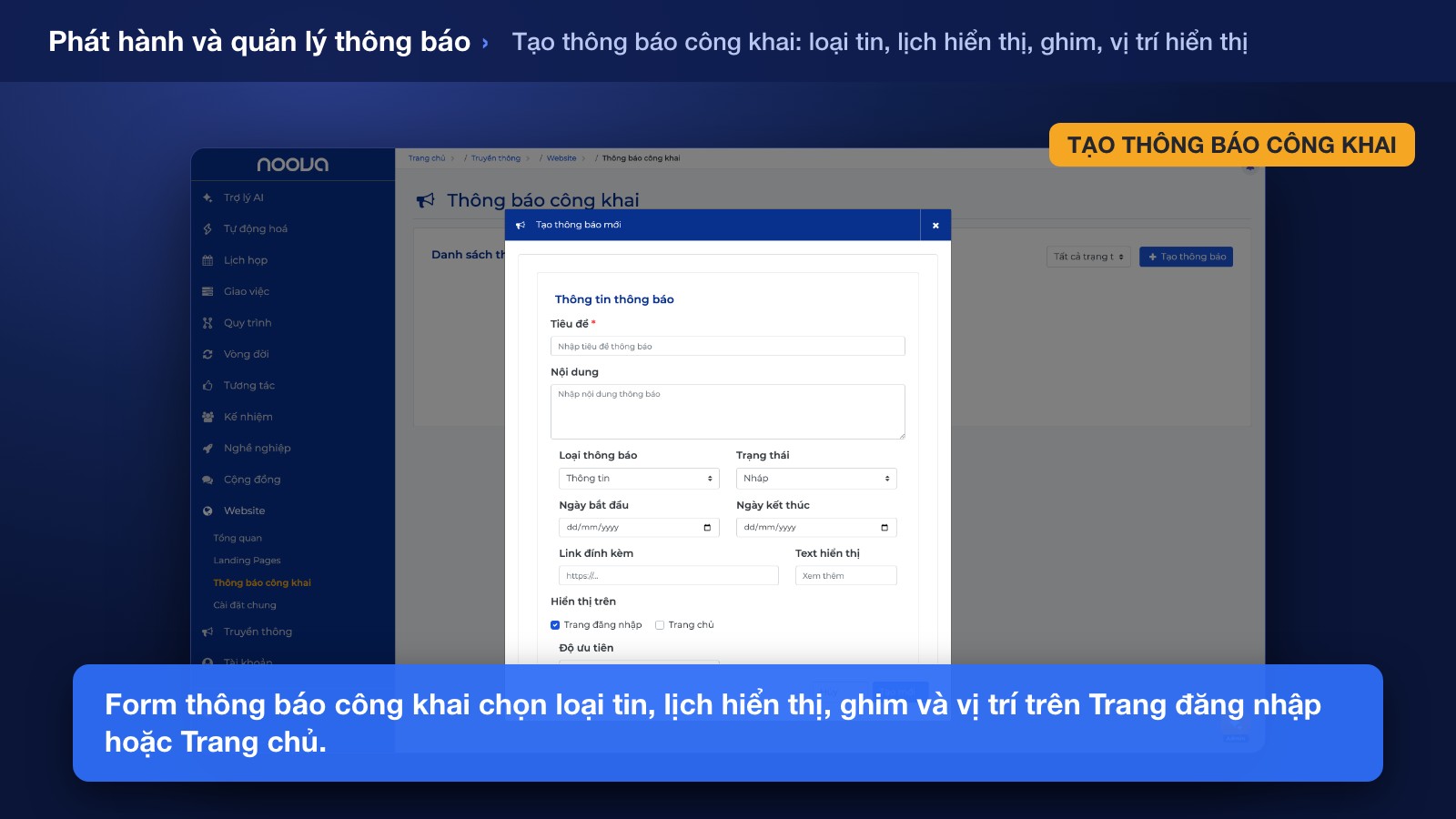 Phát Hành và Quản Lý Thông Báo